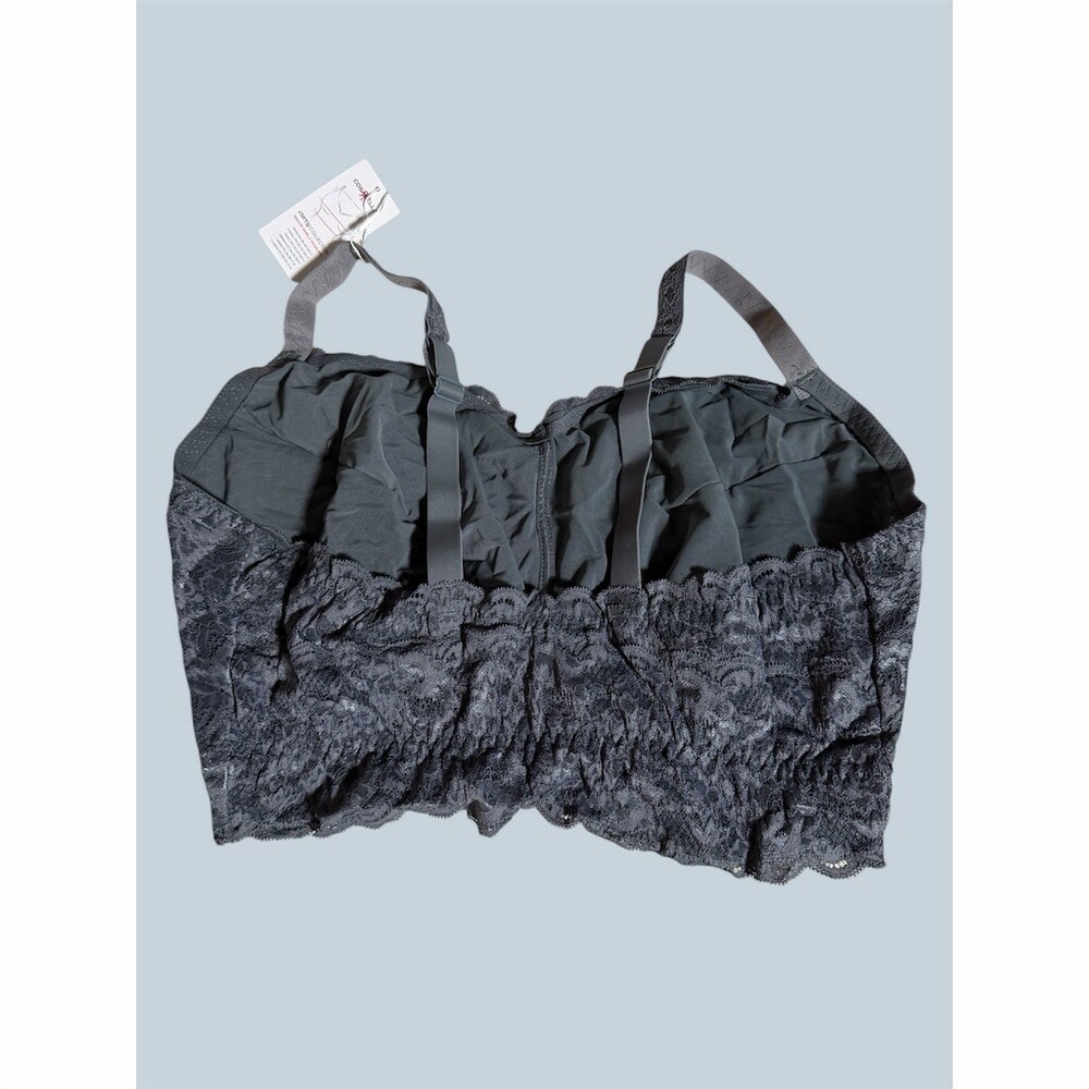 XL Cosabella Curvy Sweetie Sift Bra Gray Floral Lace Longline in Anthracite - Picture 14 of 16